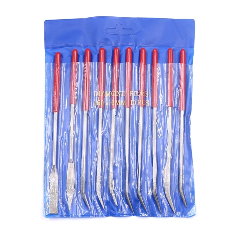 Diamond File Set for Material Removal and Cleaning 10Pcs, Various Shapes 896B