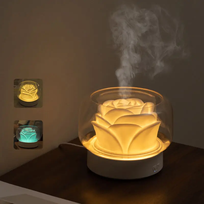 Mini humidificateur d\'air en forme de fleur, machine d\'expansion automatique de parfum, ultrasonique, huile essentielle, maison, nouveau