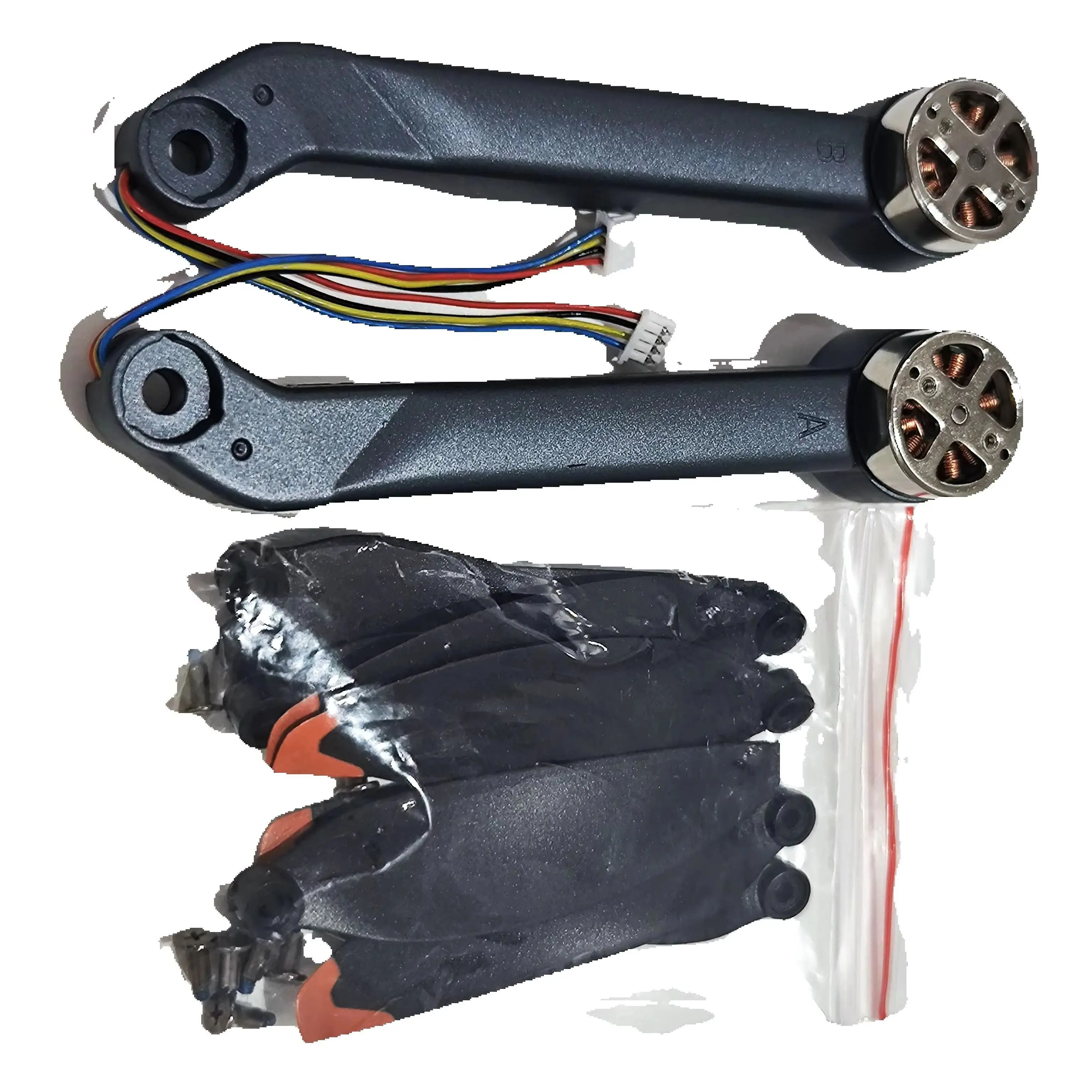 K818MAX Drone Original Brushless Motor Rear Arm A B 2PCS + Blade Propeller 8PCS Maple Leaf Wing Fan Spare Parts Blades Accessory