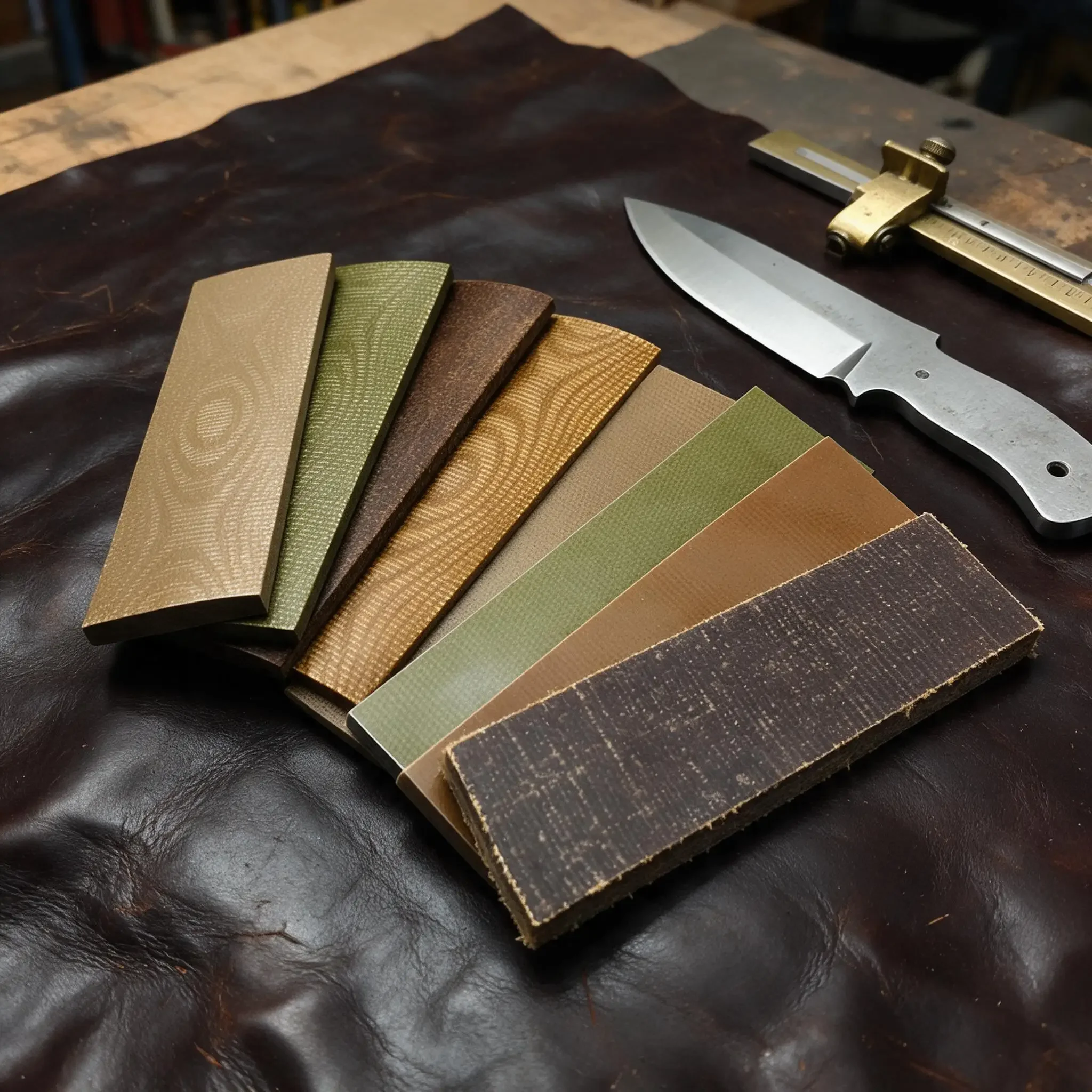 2Pcs Linen Micarta Knife Handle Blank Template Sheet, Handmade Grips Making Material, 120×40×8mm
