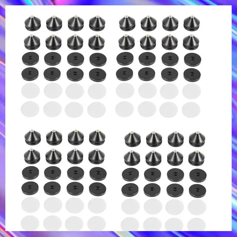 

36Sets Speaker Stand Feet Foot Pad Aluminium Alloy Metal (NOT Natural Wood ) Spikes Cone Floor Foot Nail M23X20