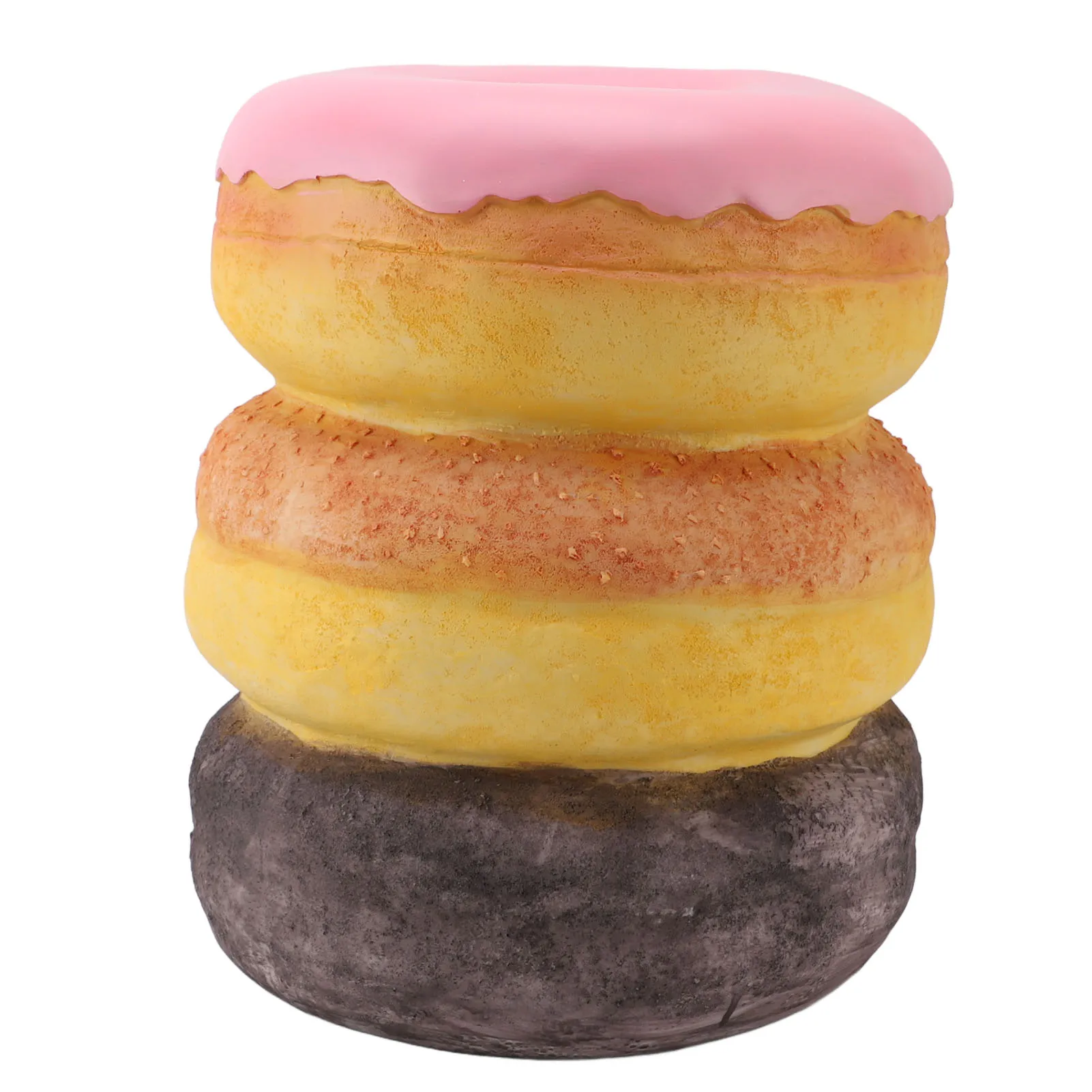 

Fun Shoe Changing Stool Shoe Changing Stool Decorative Donut Shape Retro Resin Simulated Food Stool for Hallway Dorm Room Office