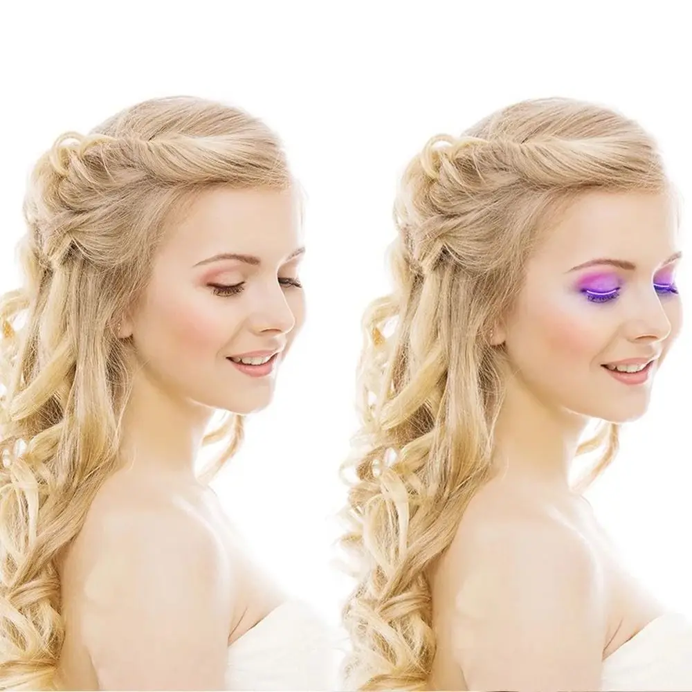 Colorful LED luminous False Eyelashes Creative Eyelash Lamp Halloween Light Up Eyelid Paste Flash Neon lights Night Club