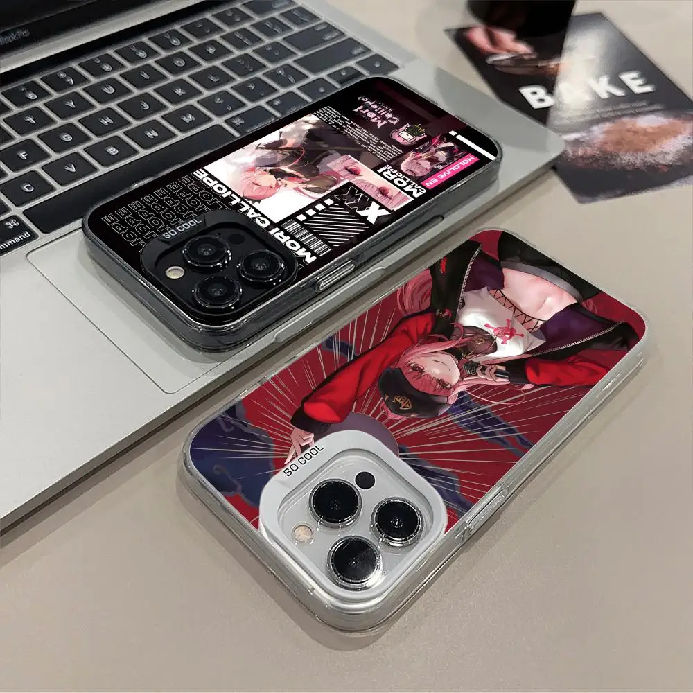 

Anime Mori Calliope Mobile Phone Case for iPhone 17 16 15 14 13 12 11 X XR XS 8 7 Air Pro Max Plus Translucent Colorful Cover