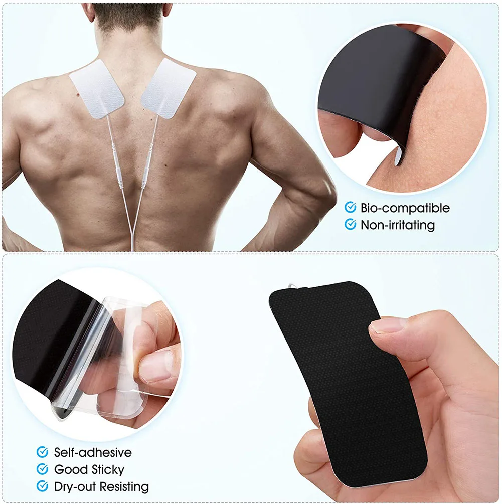 8pcs Electrodes Pads For Tens EMS Massager Sticker Replacement Patch Massage Muscle Stimulator Electrotherapy Conductive Gel