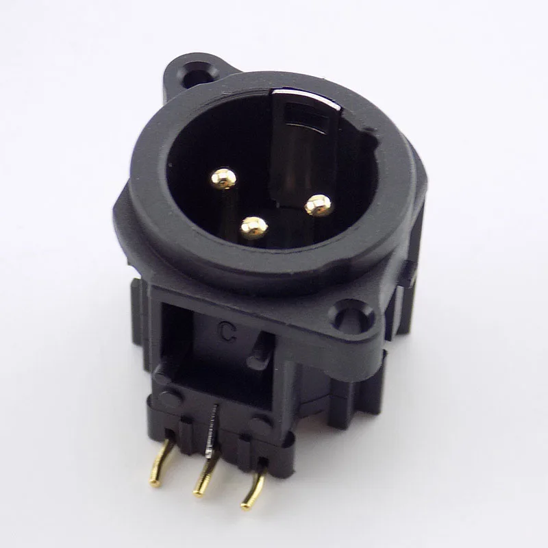 3 Pin CANNON XLR Plug Socket 3-Pin XLR Male Plug Socket Panel Mount Chassis Round Shape XLR Connector Adapter C2