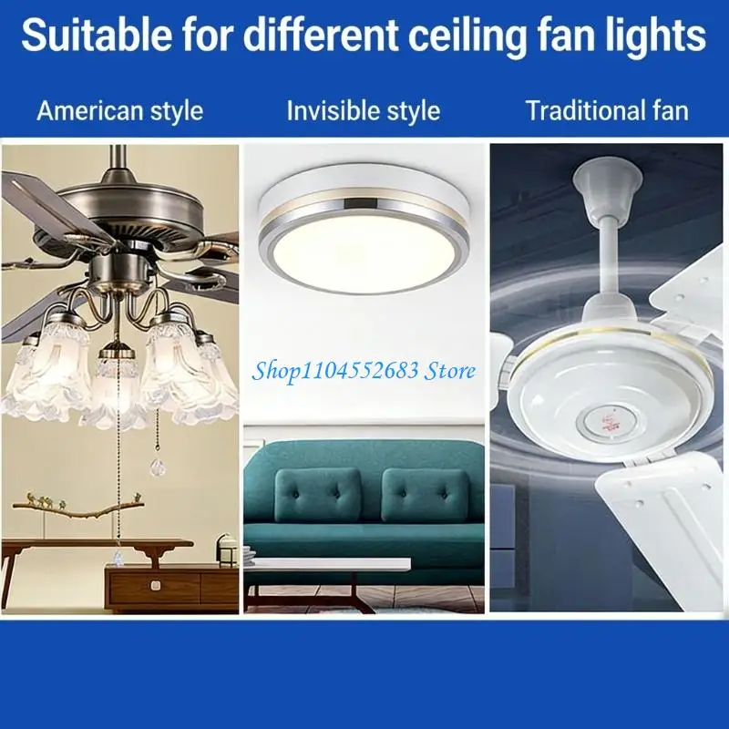 Ceiling Fan Remote Control 6 Adjustable Speeds Reverse Mode Timer Function Simple Fan Controller Plastic Texture 