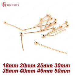 18MM 20MM 25MM 30MM 35MM 40MM 45MM 50MM 18K Gold Color Brass Ball Pins Connect Beads Pins High Quality Diy Jewelry Accessories