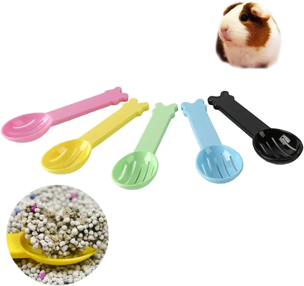 

5-Pack Small Pet Litter Scoop Sifter for Hamster Sand, Plastic Cleaning Tool