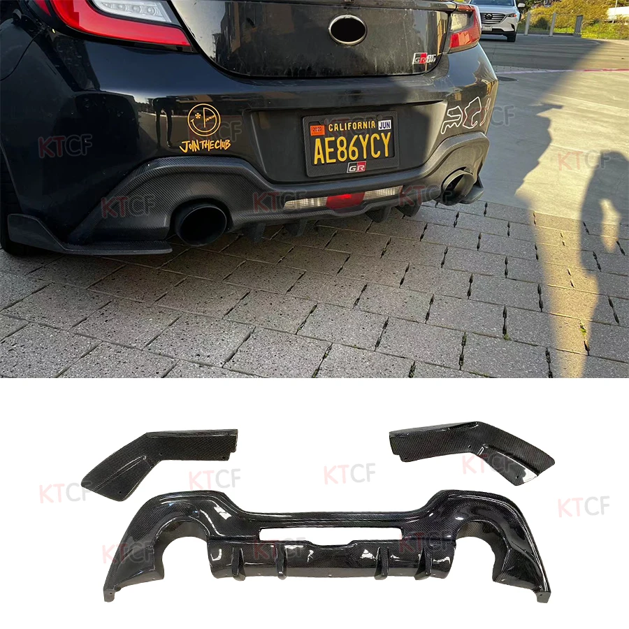 Car Rear Bumper Diffuser Lip Spoiler For Subaru BRZ For Toyota GR86 Coupe 2-Door 2021-2023 Carbon Fiber Rear Diffuser Panel Lip