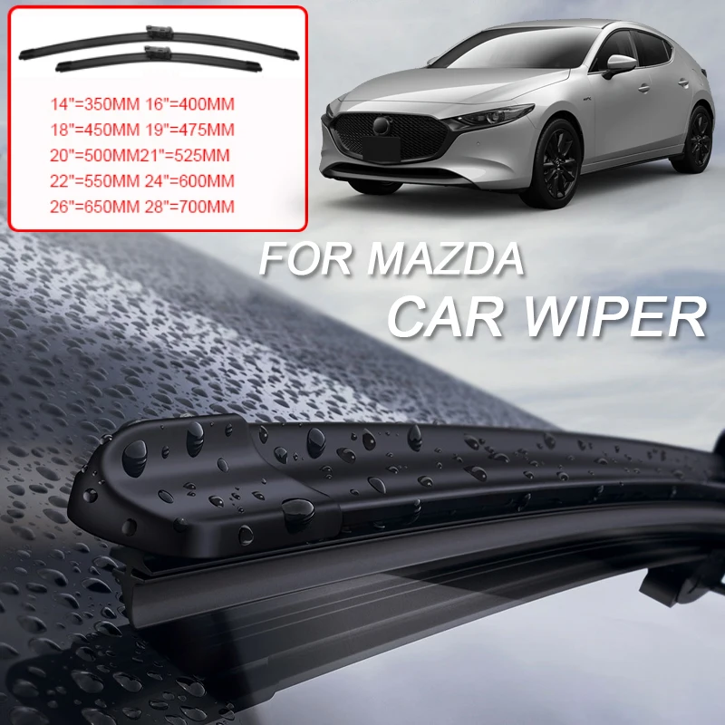 For MAZDA CX-3 CX-5 CX-7 CX-9 CX-30 CX-50 M2 DEMIO M3 BL BP AXELA M5 PREMACY M6 ATENZA 2PCS Car Front Windshield Rubber Wiper