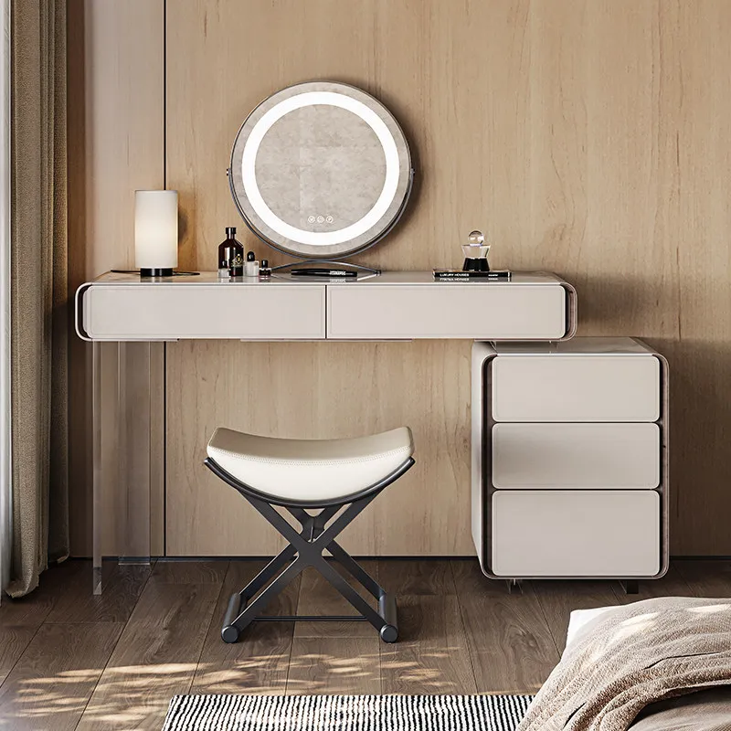 Internet-Star-Schminktisch im italienischen minimalistischen Stil, modern, schlicht, aus Acryl, leichter Luxus, transparenter Schiefer, für das Schlafzimmer