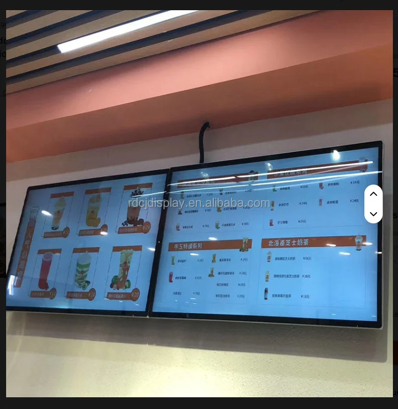Factory Directly Selling 55 Inch Indoor Ceiling Hanging LCD Advertising Player 4K Digital Signage Display Window Facing Kiosk