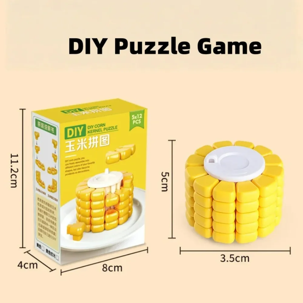 DIY 3d llave de maíz colgante bolsa encanto bloque de construcción rompecabezas juguetes cubo mágico alivio del estrés juguete Fidget juguete cerebral juguete de entrenamiento