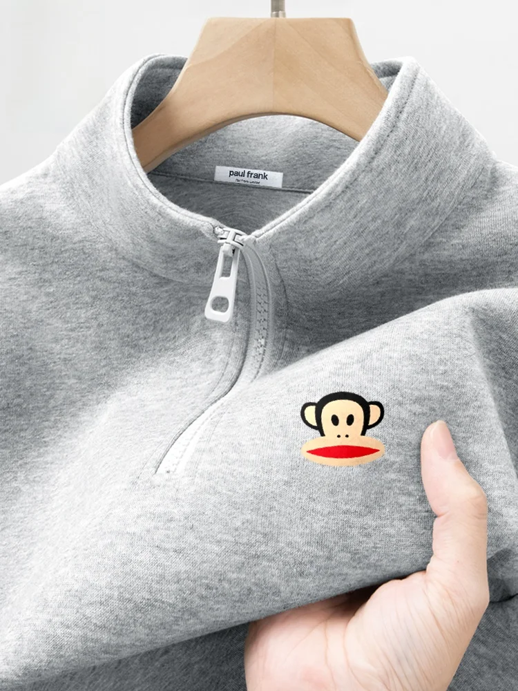 

Американская повседневная толстовка на молнии с воротником-стойкой, свободного кроя, с длинными рукавами, из смесового хлопка и полиэстера, для молодежи