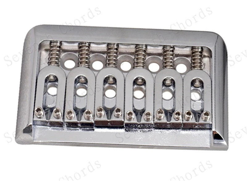 1 Set 6 Saiten Gold Silber E-Gitarren-Brücke Top-Load-Sattel Hardtail 76MM Musikinstrument-Zubehörteile – Detail 4