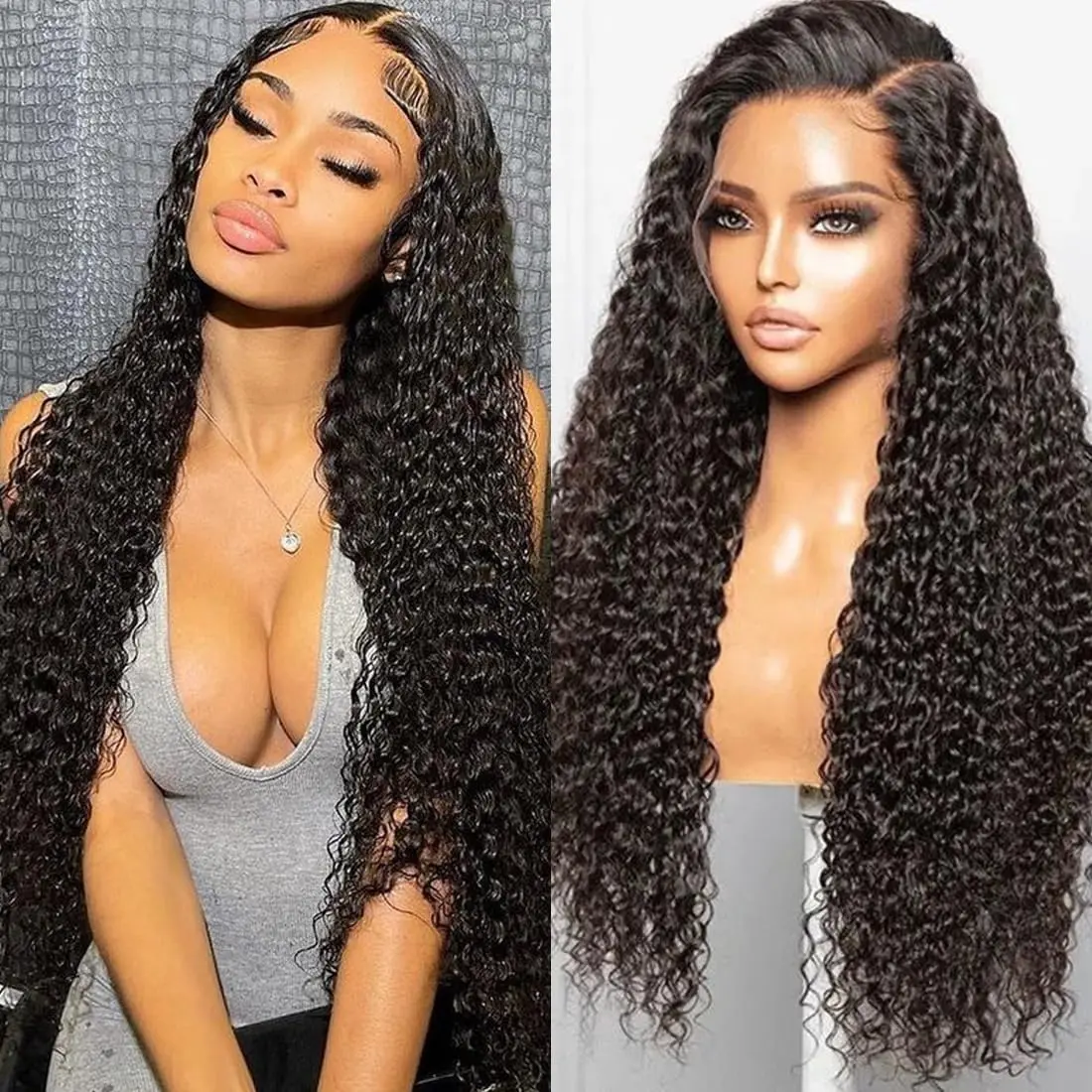 

30 36 Inch 180 Density 13x4 HD Transparent Jerry Curly Lace Frontal Wig Human Hair Remy Water Wave 4x4 Lace Front Wigs For Women