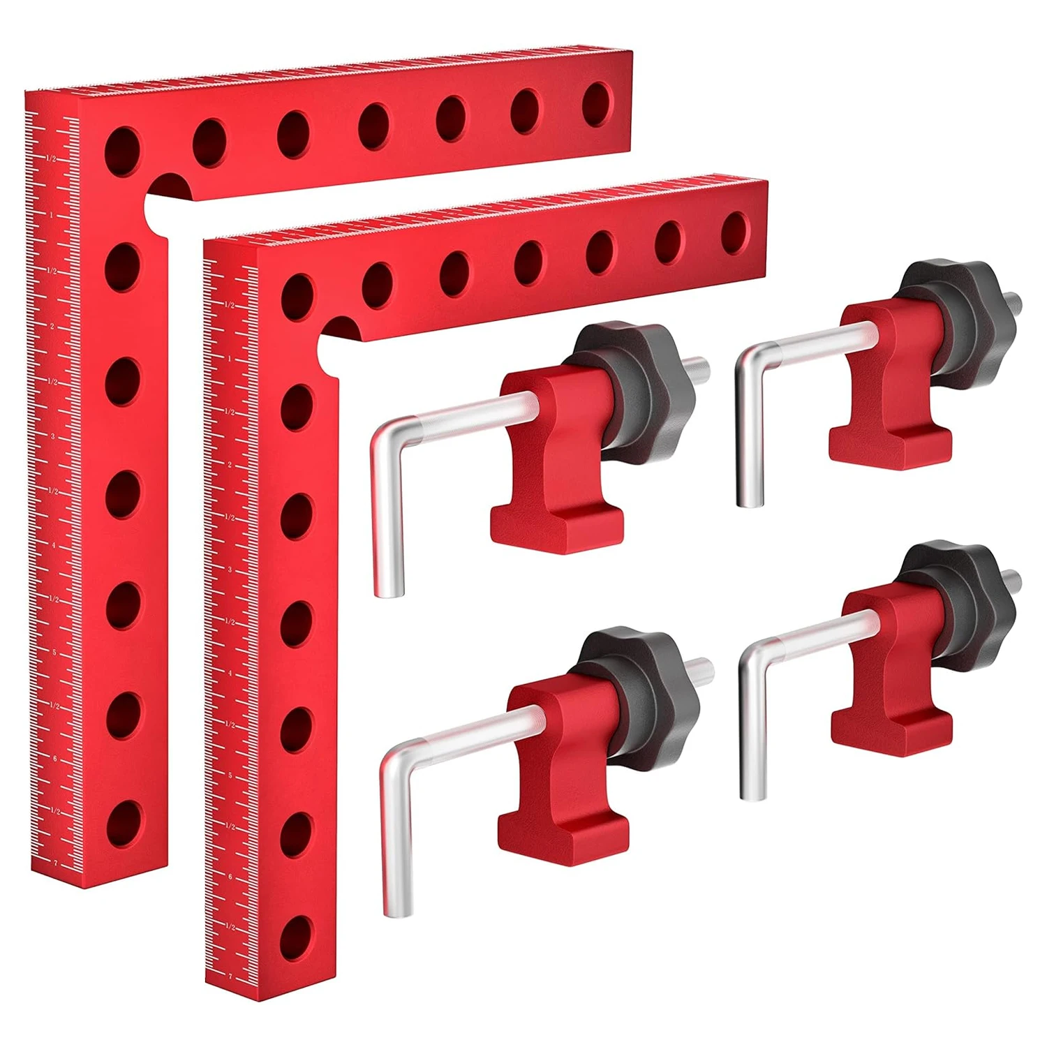 

2 Set 90° Adjustable Right Angle Clamp Aluminum Alloy Positioning Block jip Kit for Cabinets Picture Frame DIY Woodworking Tool