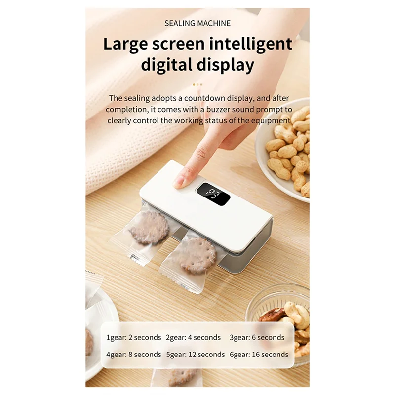 سدادة أكياس الوجبات الخفيفة الصغيرة تريند 2025، سدادة الأكياس البلاستيكية USB، سدادة أكياس الطعام المحمولة 2 في 1 مع شاشة LED مكونة من 6 مستويات #5