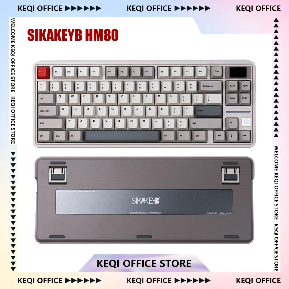 

SIKAKEYB HM80 Magnetic Switch Keyboard Screen Wired Gamer Mechanical Keyboard 81Keys Keycaps PBT Customized Gaming Keyboard Gift