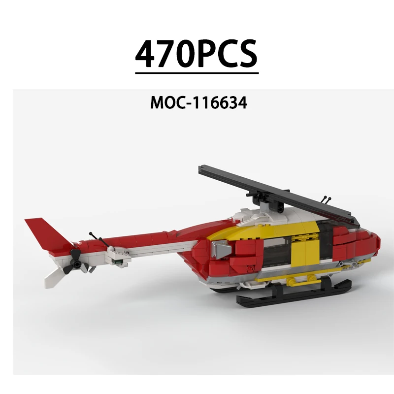 

MOC-116634 Large Urban Medical Helicopter Building Blocks, 470 pieces, educational toy, birthday Christmas New Year gift