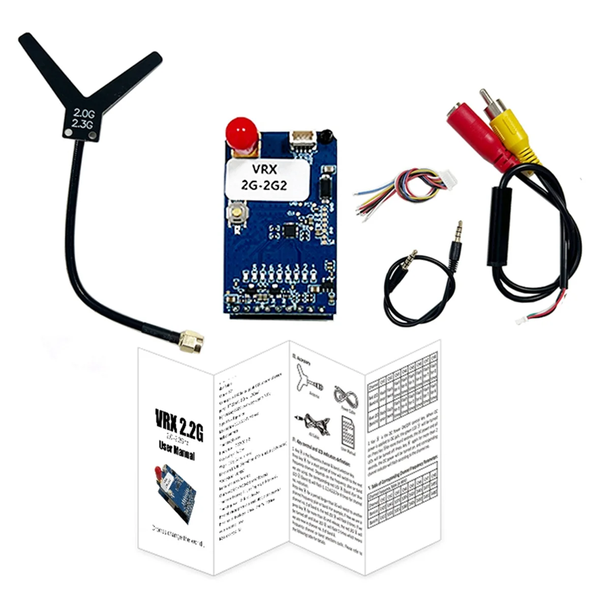 AT42 2G-2.2G FPV VRX 8CH FPV Módulo receptor de vídeo PAL/NTSC 7-36V para gafas FatShark FPV