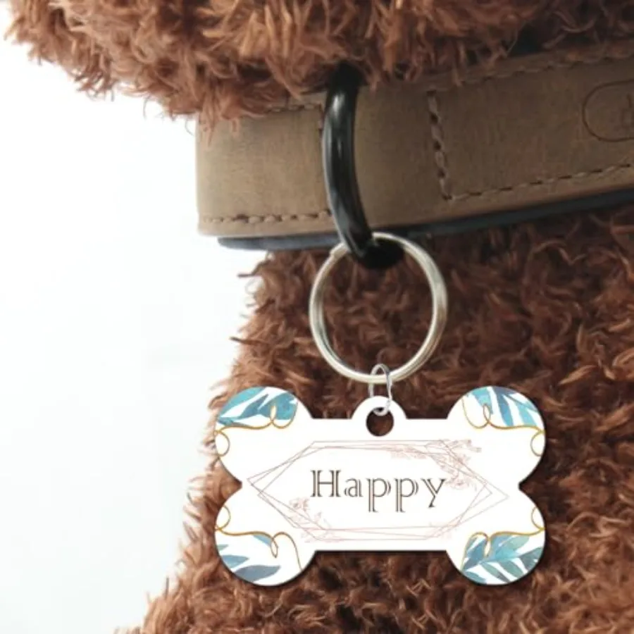 30 قطعة علامة الكلب الألومنيوم التسامي مع 20 قطعة حلقة مزدوجة الوجهين نقل العلامات DIY بها بنفسك الكلاب الحيوانات الأليفة معرف لي العلامة #3