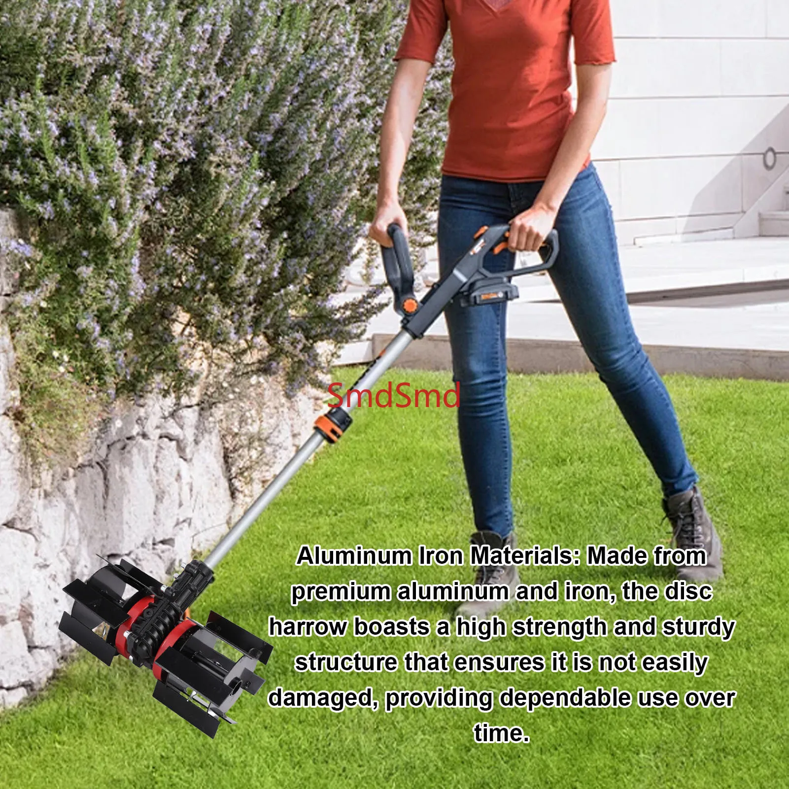 7 Teeth Universal Mower Weeding Wheel Loosening Soil Wheel Gardening Accessories for Loosening Trenching 26mm Tube Inner Dia