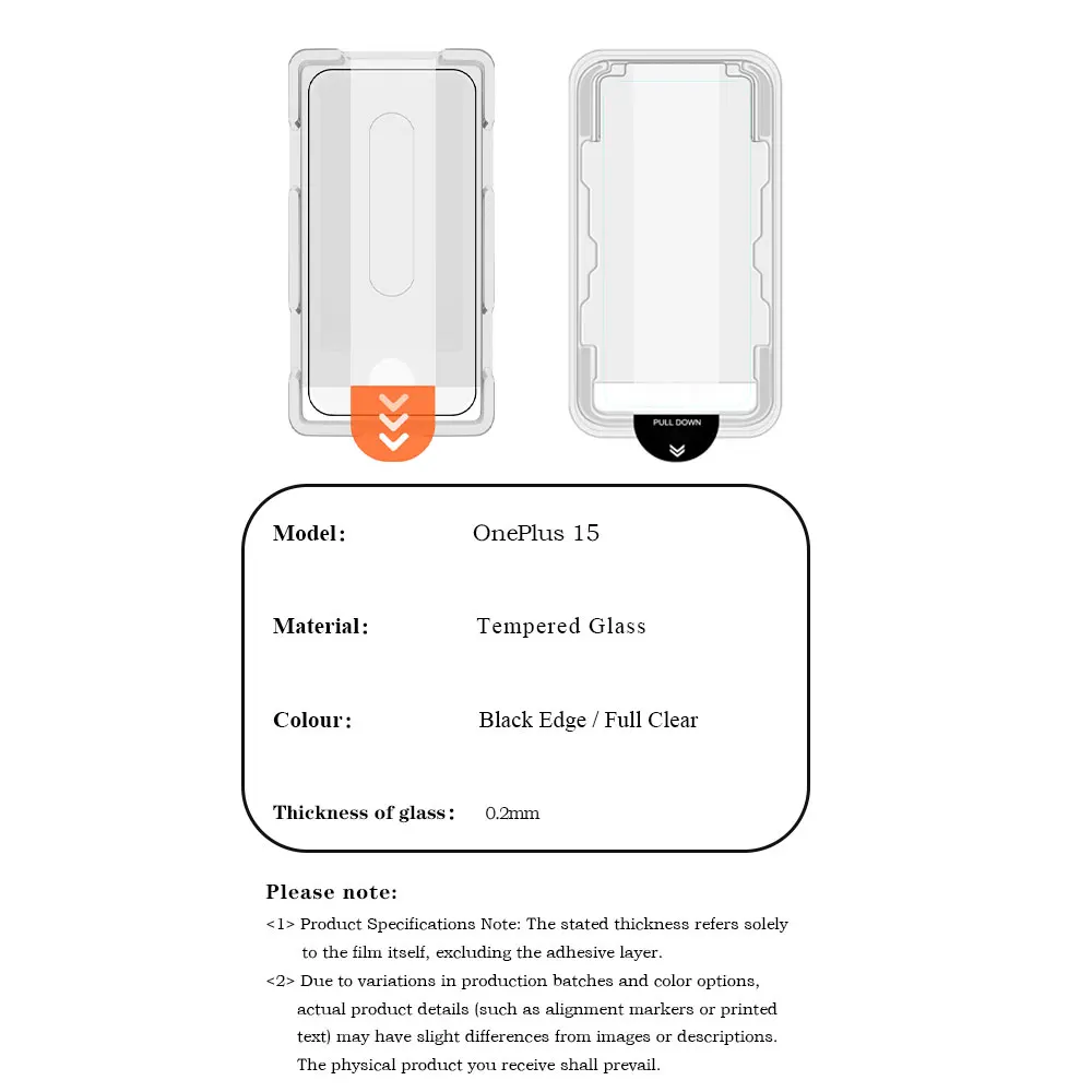 Lereach Displayschutzfolie aus gehärtetem Glas für OnePlus 15/15R/Ace 6/Ace 6T mit staubfreier Positionierungsbox, Auto-Align, HD Clear – Detail 8