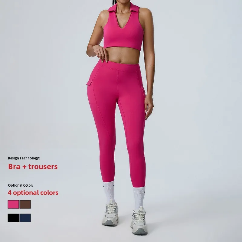 Sexy Crisscross Back Sports Bra & High-Waisted Quick-Dry Yoga Pants Set Butt-Lifting Gym Leggings with Breathable Fabric Workout