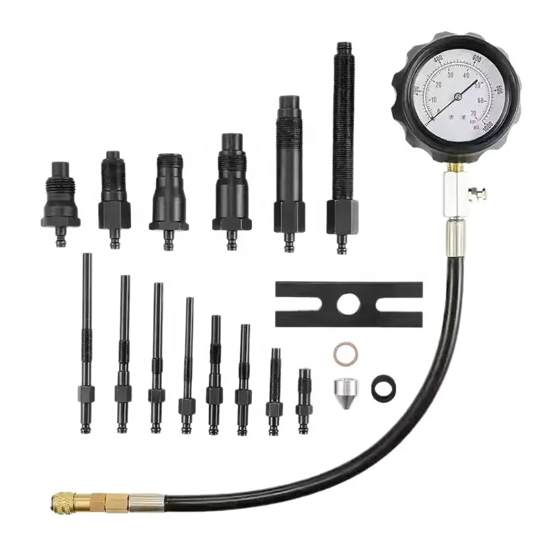 TU-15B  Cylinder Pressure Tester Kit with 0-1000 psi Gauge and Adapters Cylinder Pressure Test Tool Kit  Injector