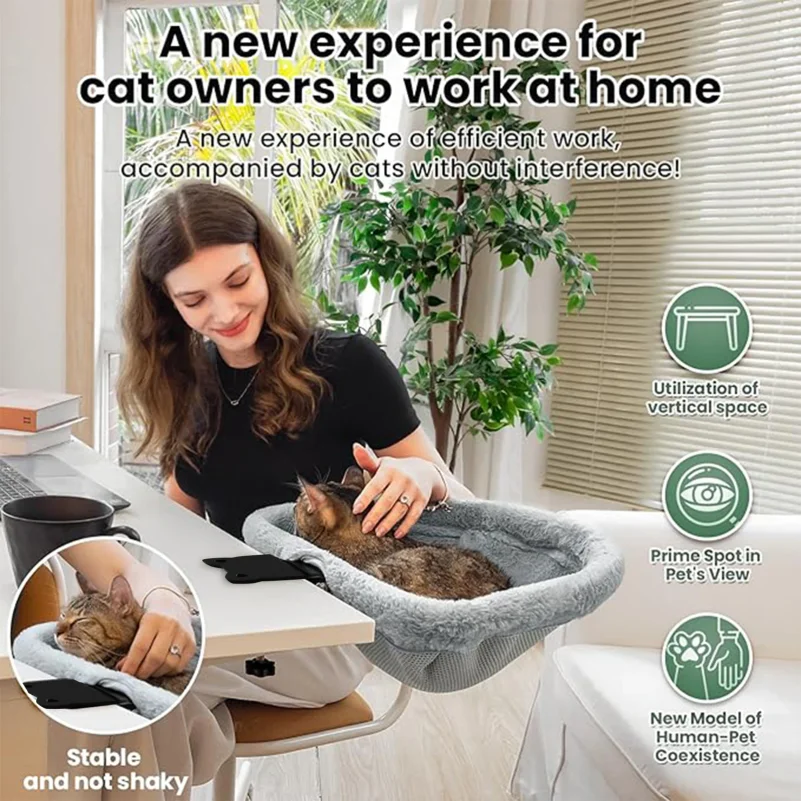 猫用デスクベッド ワンクリック折りたたみ式 深型デザイン 省 - Under Desk Hammock のレビューと価格