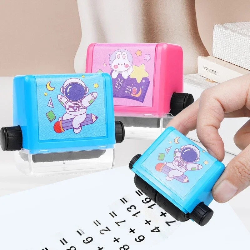 Math Stamp Roller Stamp Addition Subtraction Multiplication Division Digital Teaching Practice Question Seal Math Wheel Supplies