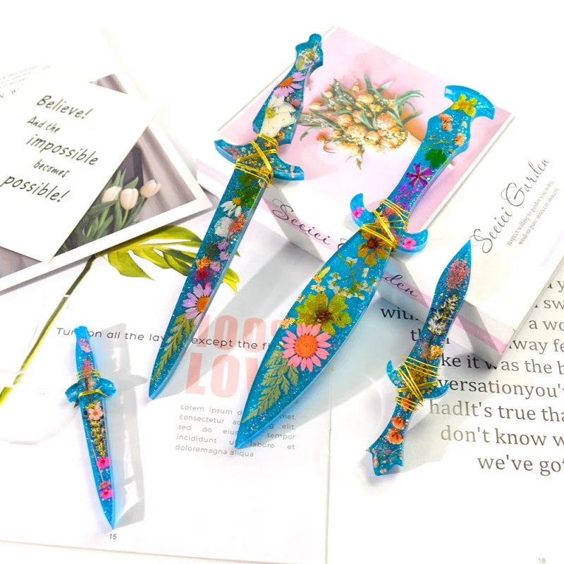 Moule en Silicone fait à la main, mélange de bricolage, coupe-épée, couteau en forme de bijoux, moules en résine époxy cristal, artisanat, outils de moulage de bijoux