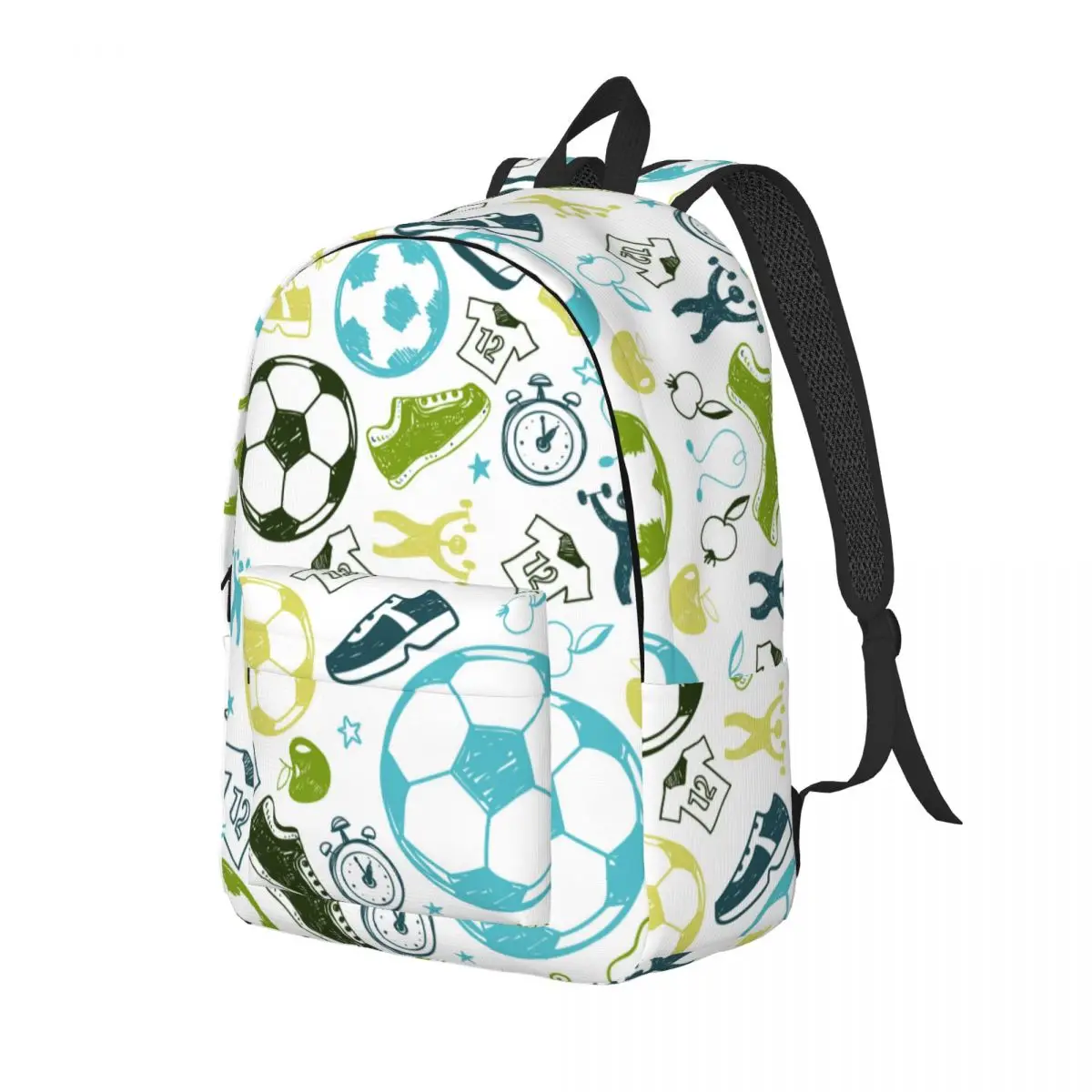 Soccer Sport Pattern Football Canvas Backpack for Women Men College School Students Bookbag Fits 15 Inch Laptop Bags