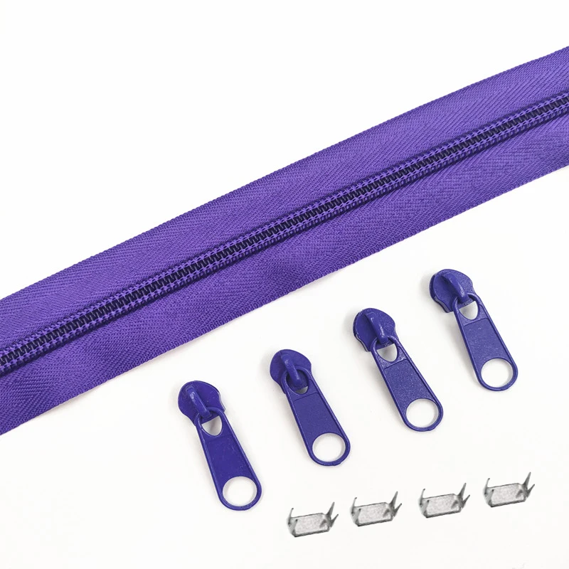 1/2/3/5/10 متر 5 # لفات سحابات طويلة من النايلون مع 4/8/12 /20/40 قطعة منزلق بسحاب لملحقات خياطة الخياط #5