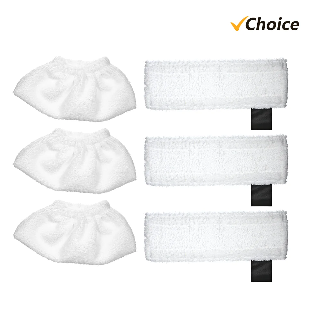 Cloth Set Mopping Pads for Karcher SC2/SC3/SC4/SC5 Mopping Cloth Accessories (3 Rag Nozzle Covers 3 Microfiber Mopping Pads)