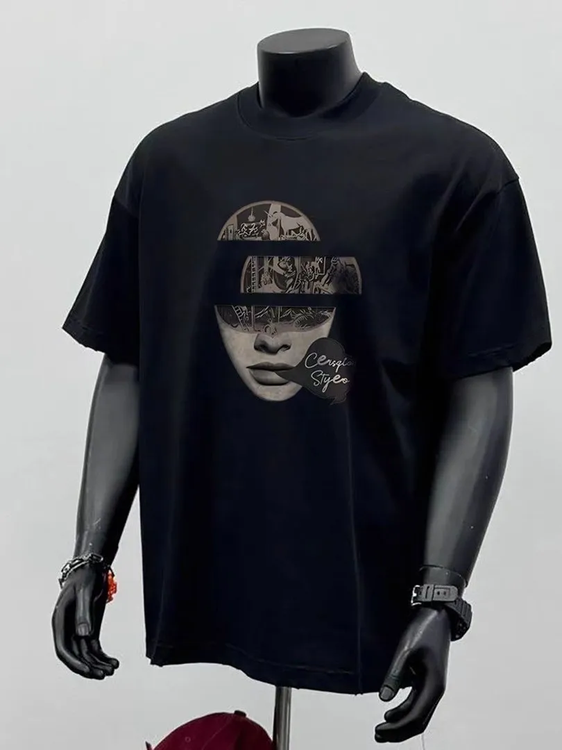 

Summer Men's 100% Pure Cotton Print Letter Pattern Round Neck T-shirt Clothes Size S-4XL Motorcycle Tees Top Unisex
