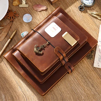 Aiguoniuヴィンテージリングバインダーノートブックa5サイズデイリープランナージャーナルスケッチブック図面用文房具