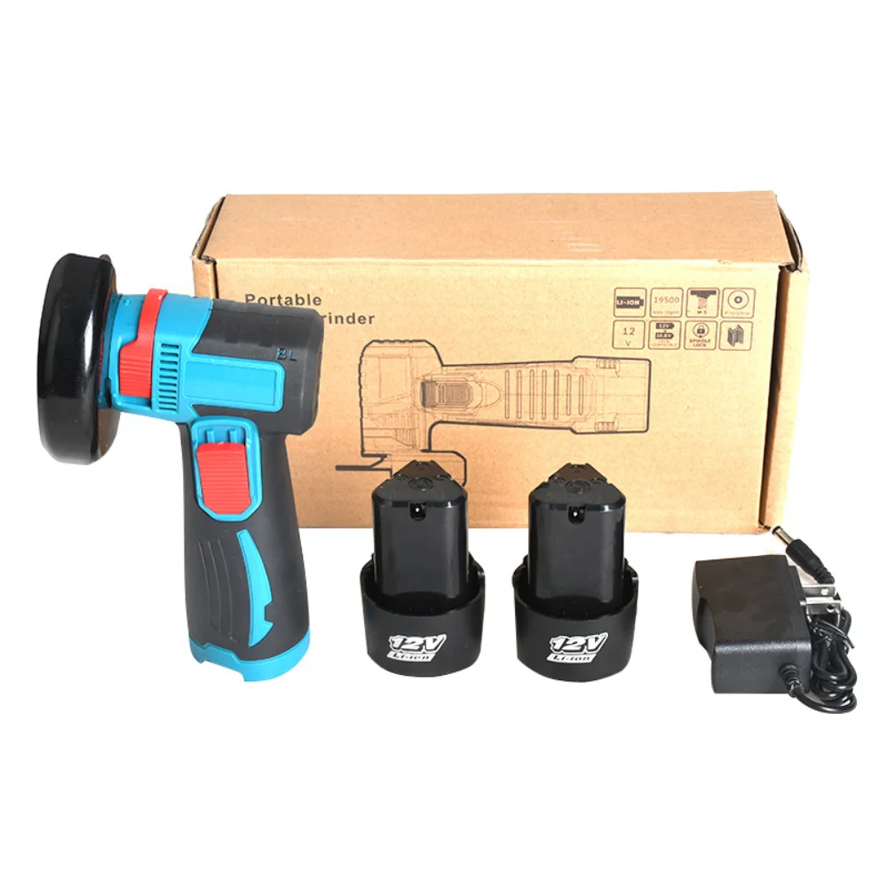 12V Mini Angle Grinder 19500RPM Cordless Rechargeable Handheld Grinding Tool Polishing Grinding Cutting Machine Power Tools