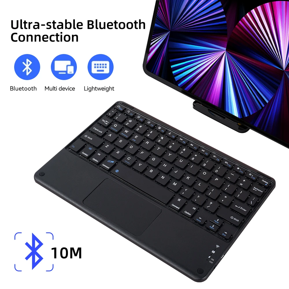 Teclado y ratón inalámbricos con panel táctil para iPad, Samsung, Xiaomi, Huawei, Mini teclado portátil ultrafino con Bluetooth, PC