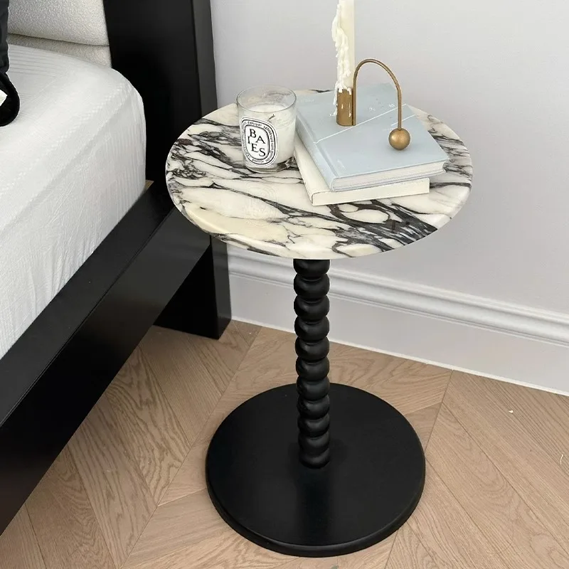 Marble Coffee Table Creative Design Home Decoration French Retro Style Side Table Hotel Reception Small Table Size 40x40x50cm