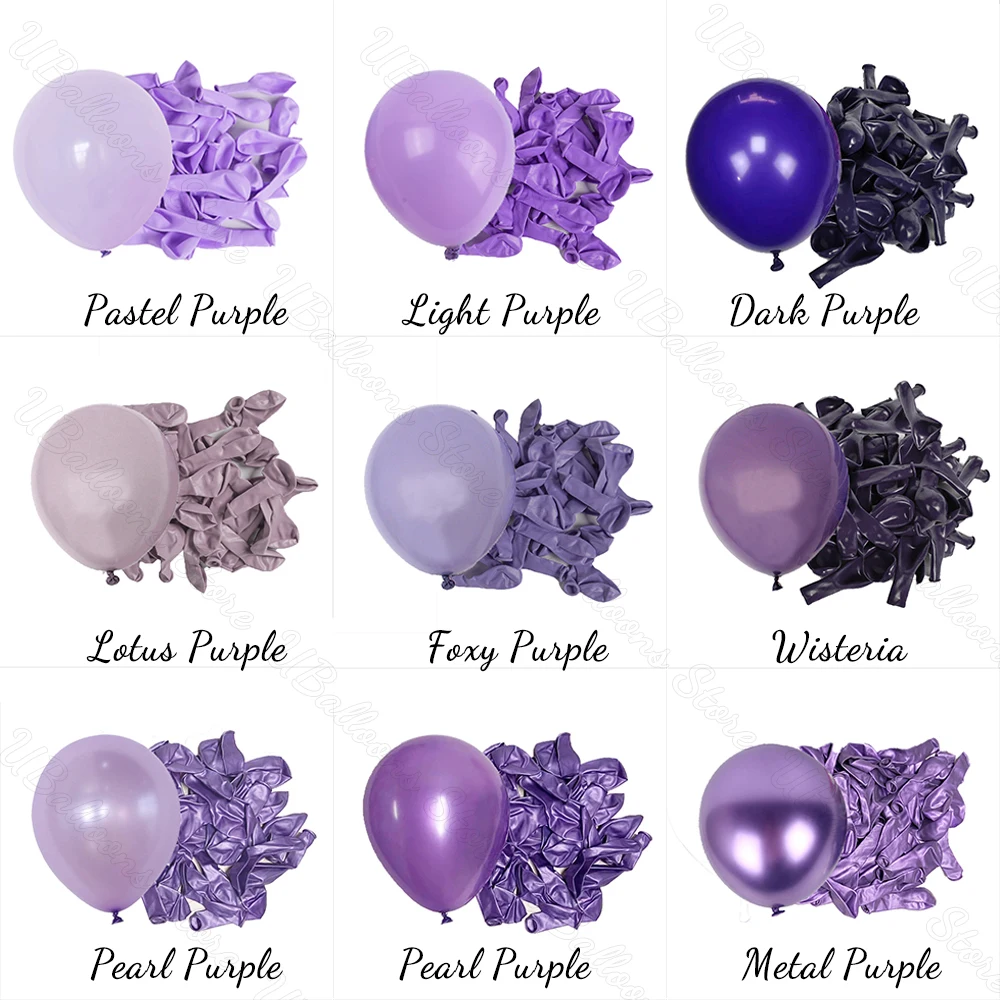10/30/50Pcs Fioletowe balony lateksowe Pastelowe liliowe lawendowe jasnofioletowe balony lotosowe na wesele Baby Shower Urodziny Party Decor
