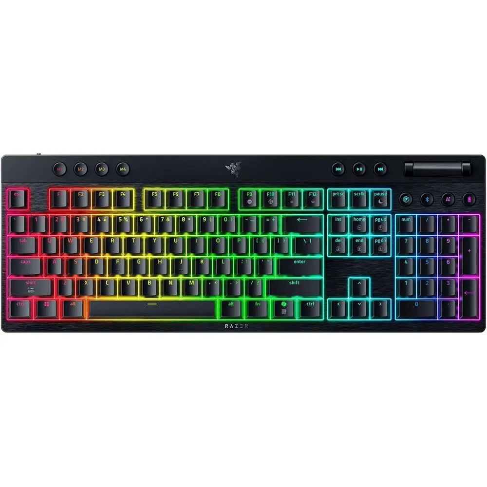 

Wireless Gaming Keyboard: Orange Mechanical Switches, 2.4GHz/Bluetooth, Multi-function Roller, 11 Control Keys, Extended Battery