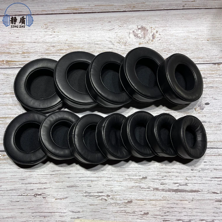 Sheepskin Leather 70 80MM 85MM 90MM 95-110MM Replacement Memory Foam Earpads for Headphones Ear Pads Cushions High Quality 11.7