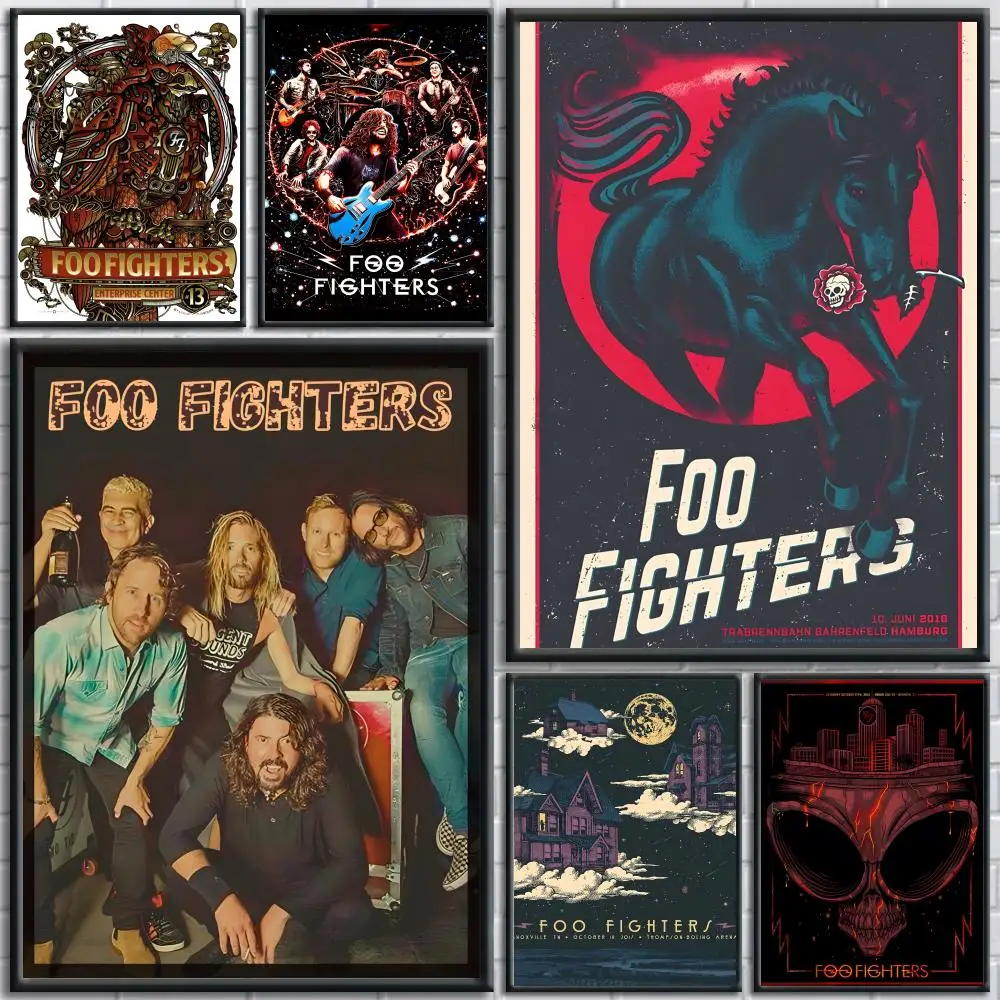 World-renowned Rock Band Foo Fighters-Music Poster Painting Prints Wall Art Picture Film Room Home Bar Cafe Decor Home  Mural