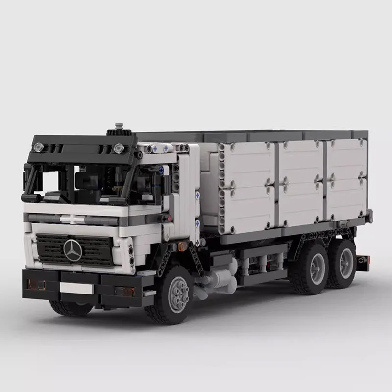 MOC Mercedes Crane Truck Series Boy Assembly Building Block Technology Car Loading Transporter Set Toy