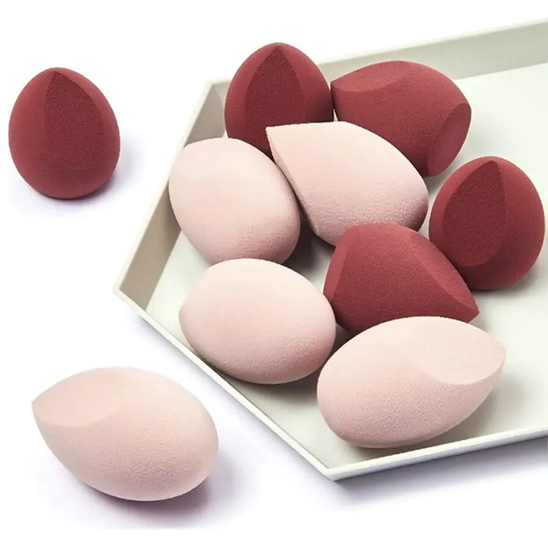 10 pçs conjunto de esponja de maquiagem super macio ferramenta de beleza pó puff blener uso molhado e seco instrumento de maquiagem para mulher fundação esponja
