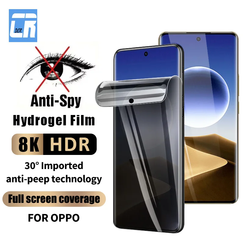 

3D Curved Anti Spy Hydrogel Film For Oppo Find X7 Ultra Privacy Screen Protector For Oppo Find X2 X3 Neo X5 X6 Pro Not Unlock