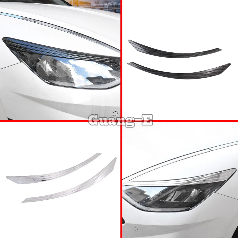 

For Hyundai Sonata 10th DN8 2020 2021 2022 2023 Car Sticker Body Head Front Eyebrow Trim Light Lamp Frame Cover Parts Detector